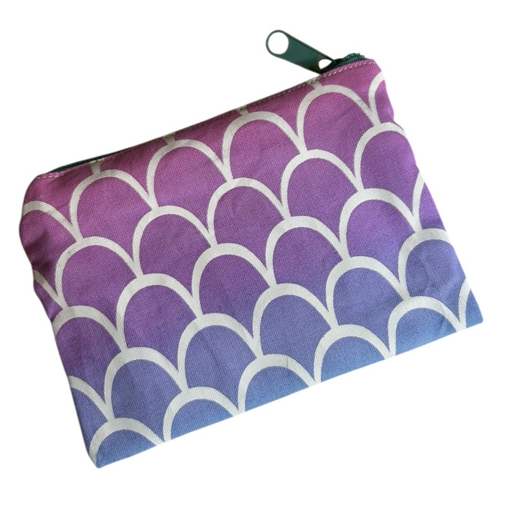Mermaid Scales Zipper Coin Purse ID Money Card Pouch 5.5"x4" Wallet Handmade New